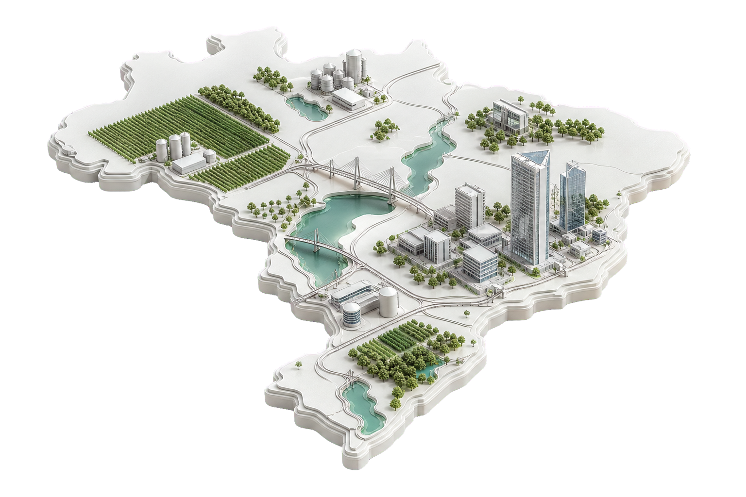 Imagem gerada pelo MASI Visual: Maquete Brasil Desenvolvido